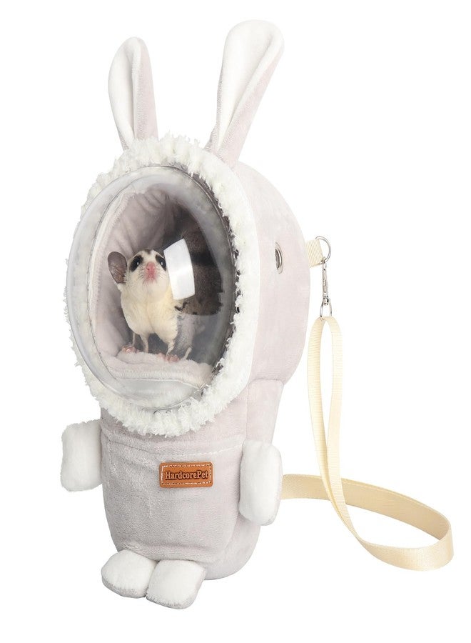 HardcorePet Hamster Carrier Rat Bag Cute Rabbit Shape Small Animal Sugar Glider Travel Pouch Gerbil Hedgehog Portable Travel Carrier Outdoor Hangbag Grey Squirrel Rat Carrier (Grey) - Image 1